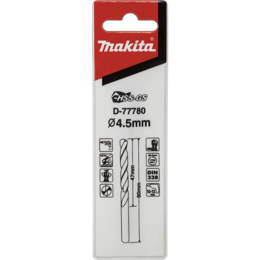 [144701] Makita Metallbohrer HSS-GS 4,5x80mm