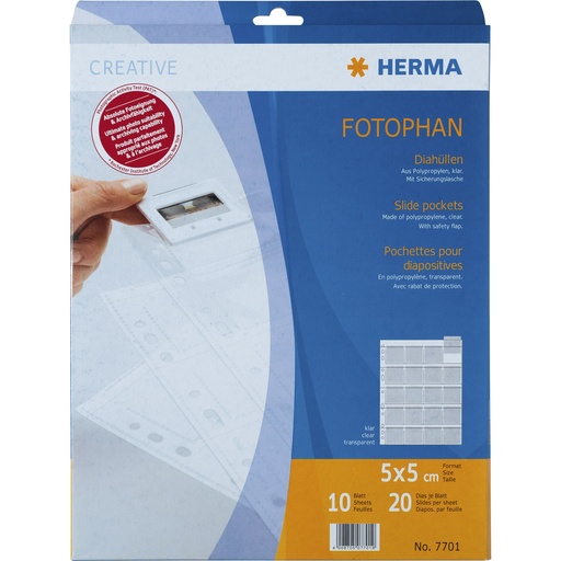[421372] Herma Slide pockets 5x5 10 sheets clear 7701
