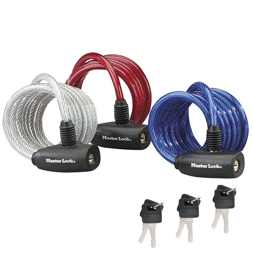 [682656] 3x1 Master Lock 8mm Cable Lock 8127EURTRI