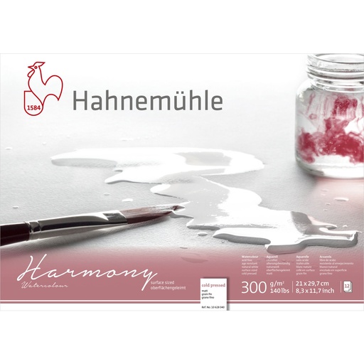 [801355] Hahnemühle Harmony Watercolour cold pressed 12 Sheets 300 g  A4