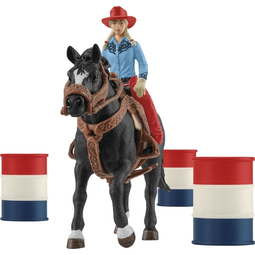 [715262] Schleich Farm World     42576 Cowgirl Barrel Racing Fun
