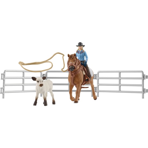 [715269] Schleich Farm World     42577 Cowgirl Team Roping Fun