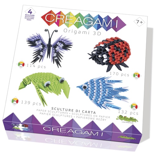 [823461] Creagami Origami 3D 4-Pack Animals 555 Pieces