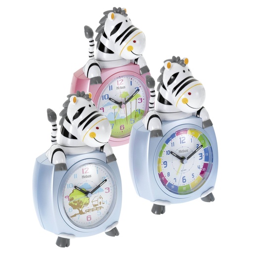 [204024] Mebus 26637 Kids Alarm Clock Zebra    colour assorted