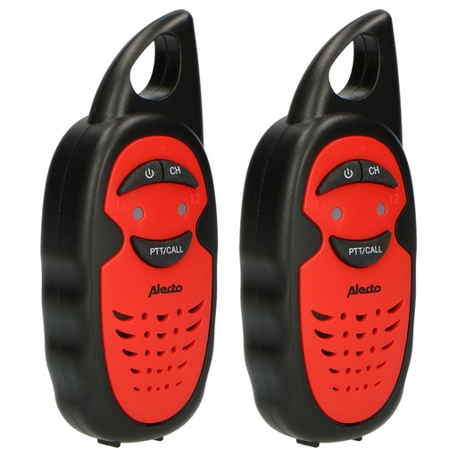 [143028] Alecto Walkie Talkie Set of 2 for Kids, range 3 km, black/red