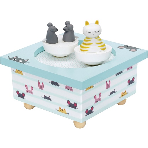 [823832] Trousselier Music Box Dancing Cat & Mouse