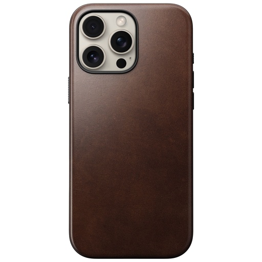[123260] Nomad Modern Leather Case iPhone 16 Pro Max Rustic Brown Horween