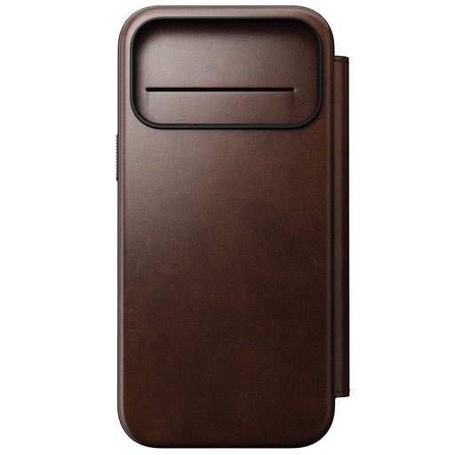 [175802] Nomad Modern Leather Folio iPhone 17 Pro Max Rustic Brown H