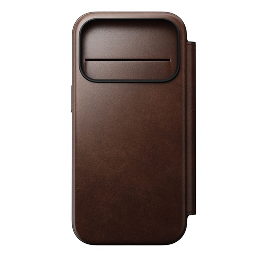[175851] Nomad Modern Leather Folio iPhone 17 Pro Rustic Brown H.