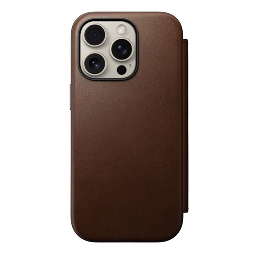 [896366] Nomad Modern Leather Folio iPhone 16 Pro Brown