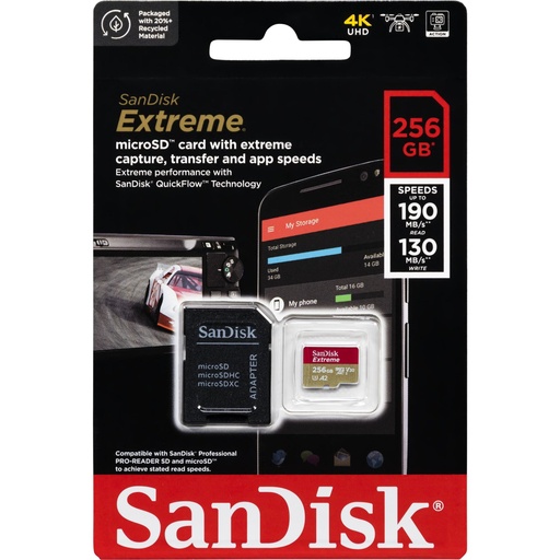 [732811] SanDisk microSDXC          256GB Extreme A2 C10 V30 UHS-I U3