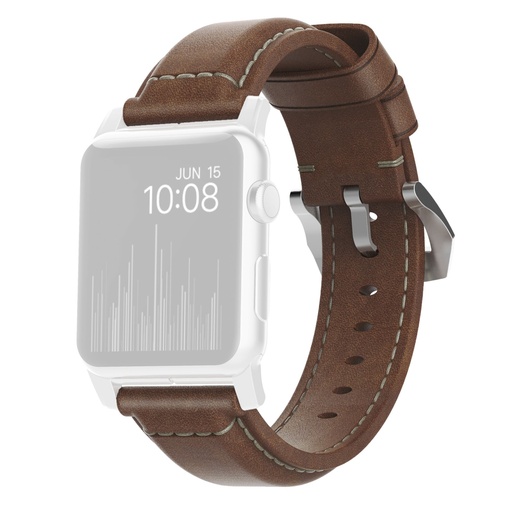 [367425] Nomad Strap Trad. Lthr. Brown Connect. Silver 42/44/45/49mm
