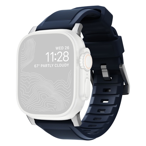 [833254] Nomad Rugged Strap Atlantic Blue Connector Silver 42/44/45/49mm