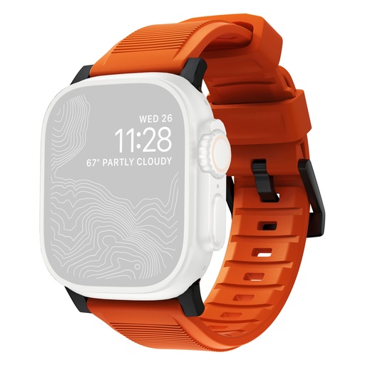 [833408] Nomad Rugged Strap Ultra Orange Connector Black 42/44/45/49mm