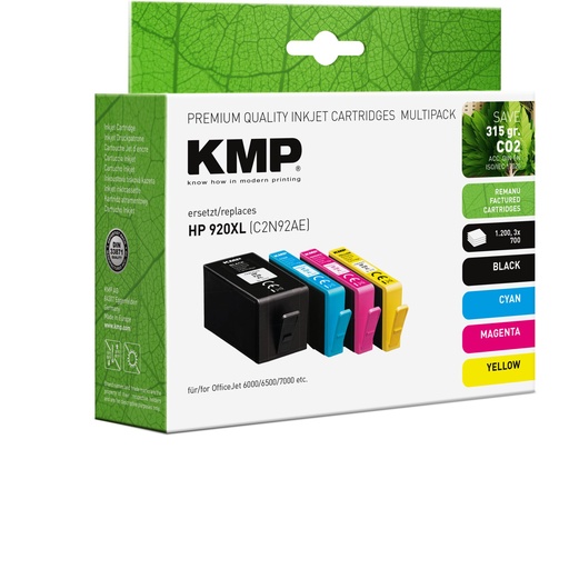 [231018] KMP Vorteilspack BK/C/M/Y ersetzt HP C2N92AE No. 920 XL