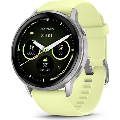 [233216] Garmin Venu 4 45mm Silicone Band Gray/Silver/Citron