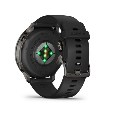[233223] Garmin Venu 4 45mm Silikon-Armb. schwarz/schiefergr