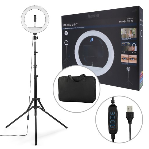 [233475] Hama SpotLight Steady 120 III LED-Ringleuchte f. Smartphone