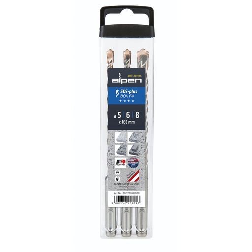 [848808] Alpen SDS+ F4 Box 3 pcs. 5-6-8x1 60