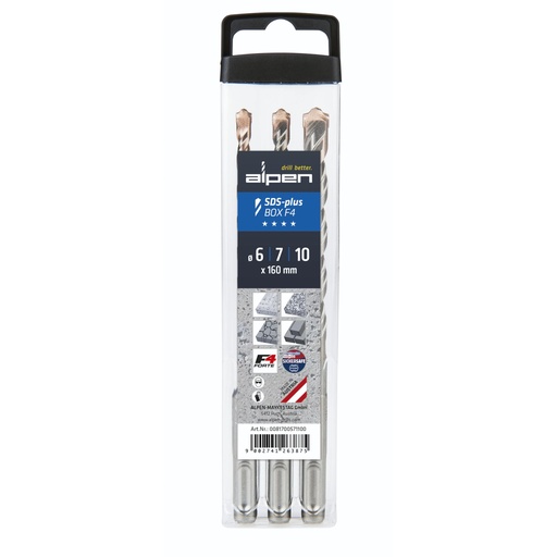 [848815] Alpen SDS+ F4 Box 3 pcs. 6-7-10x 160