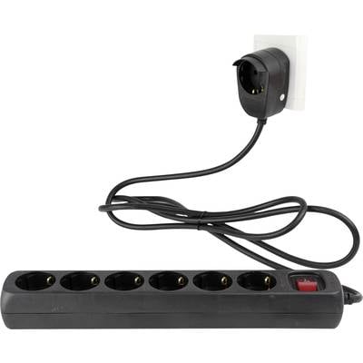 [504940] REV Multiple Socket Outlet 6+1-fold 2m black Powersplit