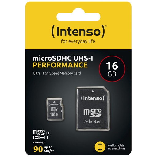 [699568] Intenso microSDHC           16GB C10 UHS-I U1 Performance Adapter