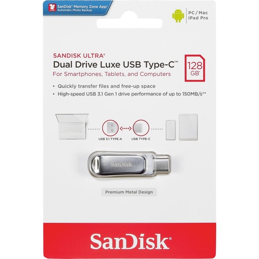 [722626] SanDisk Ultra Dual Drive Luxe 128GB USB Type-C SDDDC4-128G-G46