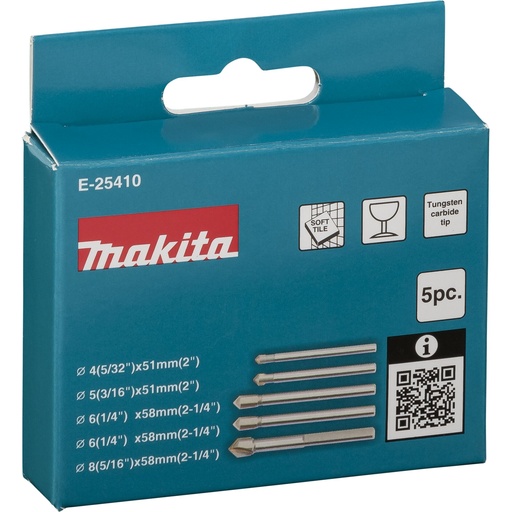 [191825] Makita  E-25410 Glas-/Fliesenbohrer-Set 5-tlg.