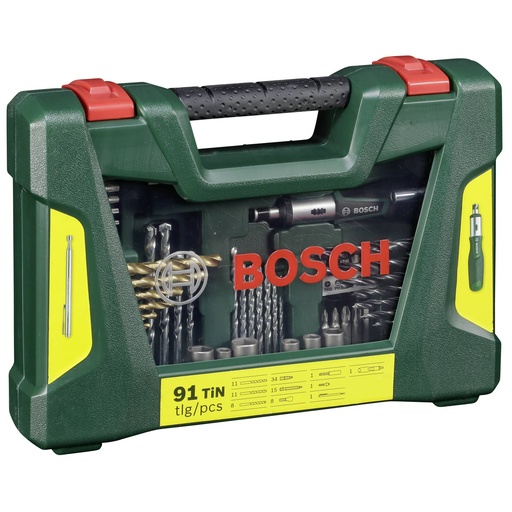 [444516] Bosch V-Line Titanium Drill + Bit Set 91 parts