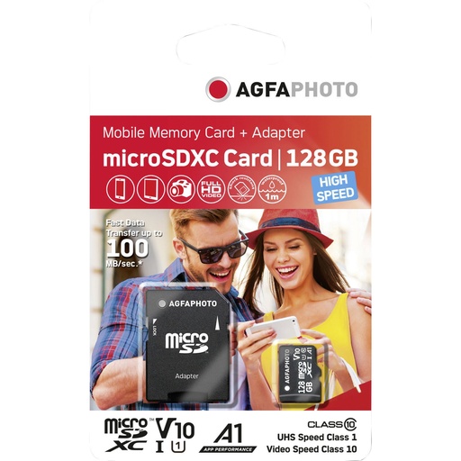 [568528] AgfaPhoto MicroSDXC UHS-I  128GB High Speed Class 10 U1 V10