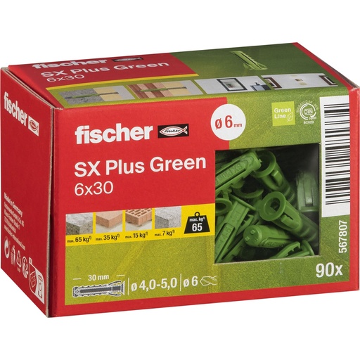 [148621] Fischer Dübel SX Plus Green 6x30