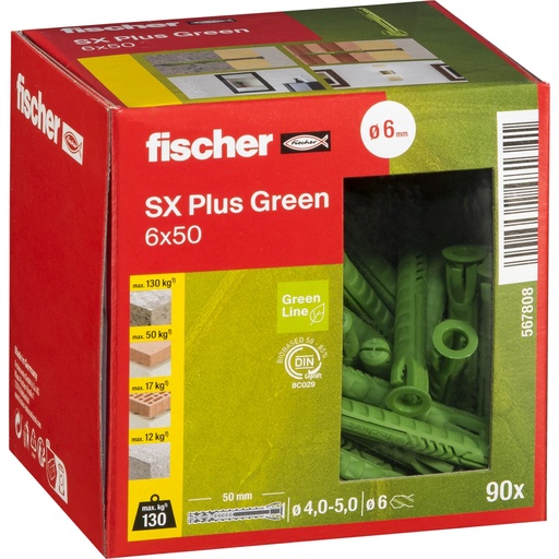 [148628] Fischer Dübel SX Plus Green 6x50