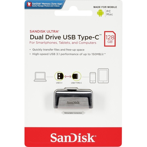[722444] SanDisk Ultra Dual Drive   128GB Type-CTM USB     SDDDC2-128G-G46