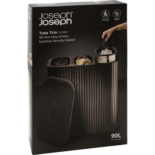[243401] Joseph Joseph Tota Trio Luxe Laundry Sorter 90L, black