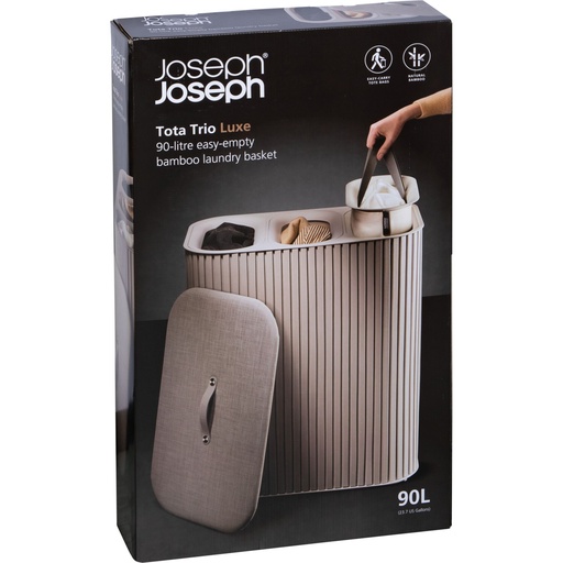 [243415] Joseph Joseph Tota Trio Luxe Laundry Sorter 90L, ecru