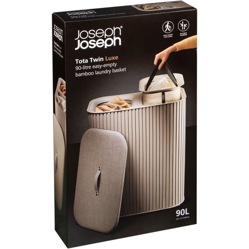 [243450] Joseph Joseph Tota Twin Luxe 90L Laundry Sorter ecru