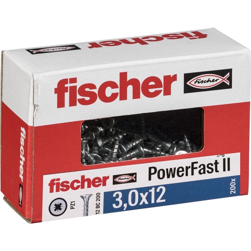 [835823] Fischer PowerFast II 3,0x12 SK PZ VG blvz 200
