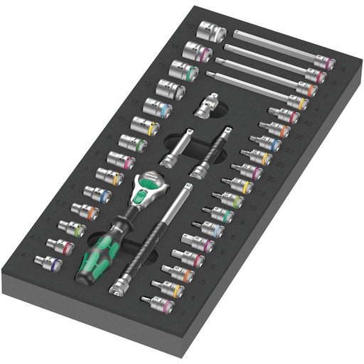 [257100] Wera 9720 A Zyklop Ratchet Set 1 Foam Inlay