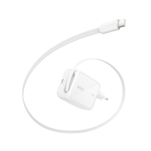 [258738] Belkin BOOST Charge Pro 67W Dual GaN retract.Cable whi WCH022kqWH