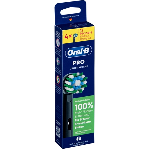 [223108] Oral-B Toothbrush Heads black Pro CrossAction 4 pcs.
