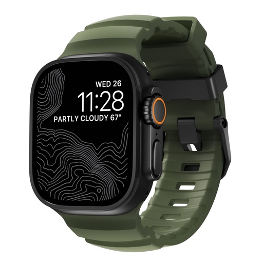 [123316] Nomad Rocky Point Band 42/44/45/ 49mm Forest Connector Black