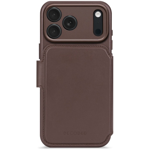 [178504] Decoded Leather Detachable Wallet iP 17 Pro Chocolate Brown