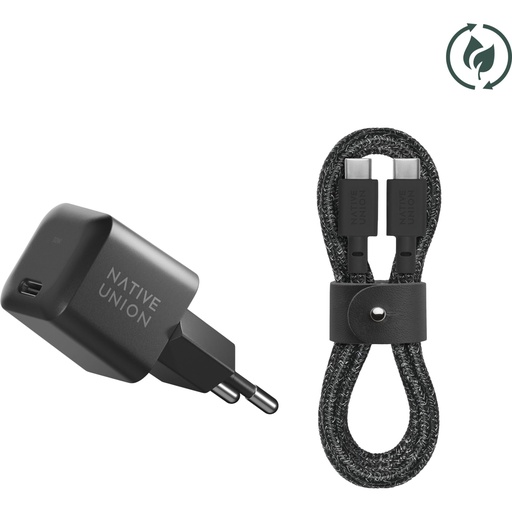 [841633] Native Union 30W USB-C Fast GaN Charger Black + USB-C Cable Cos.