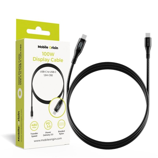 [266445] Mobile Origin 100W Display Cab USB-C to USB-C CB2 1.5m