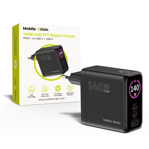 [266529] Mobile Origin 140W GaN Charger PW21 2x USB-C + 2x USB-A