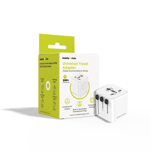 [266620] Mobile Origin Travel Adapter PW30 EU/UK/US/AUS, white