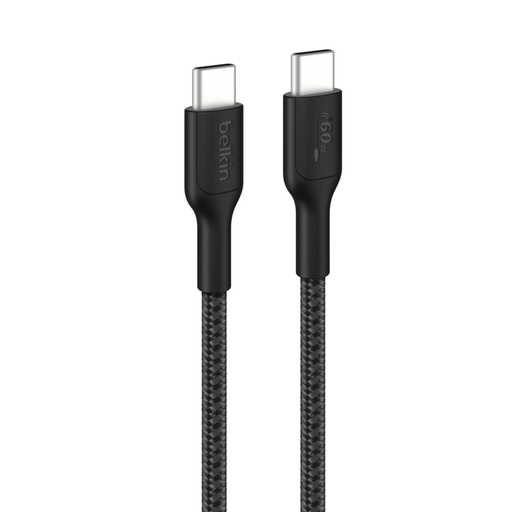 [268356] Belkin BOOSTCHARGE gefl.Kab. 60W USB-C/USB-C 2m schw.CAB024hq2mBK