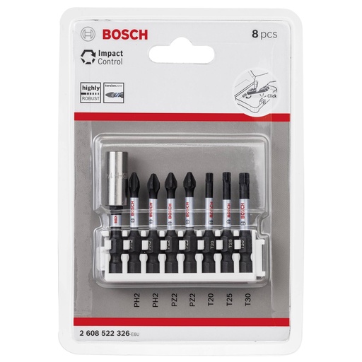 [542810] Bosch Impact Control 50 mm 8-pcs Bitpack
