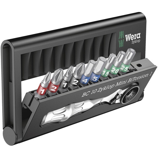 [596654] Wera Bit-Check 10 Zyklop Mini BiTorsion 1