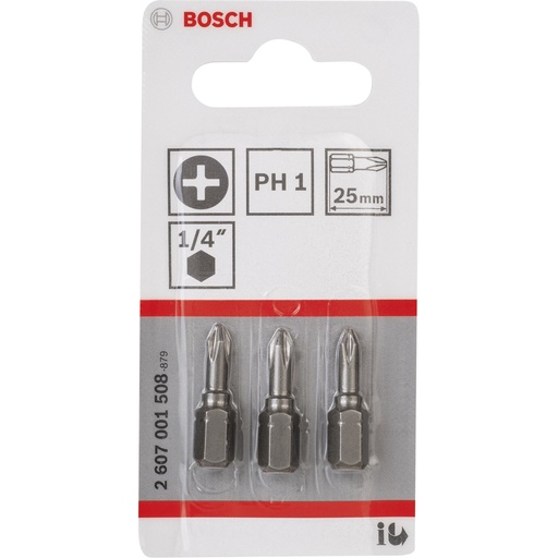 [598964] Bosch 3pcs PH Screwdriver Bit PH1 XH 25mm